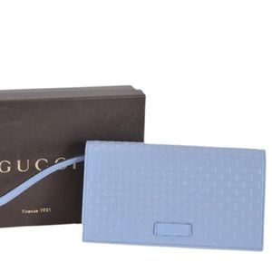 Authentic Gucci Blue Leather Crossbody Bag